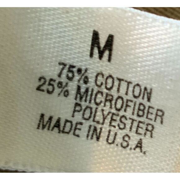 St Croix Tan Long Sleeve Crew Neck Elastic Hem Logo Academia Sweater Size Medium - Picture 12 of 12